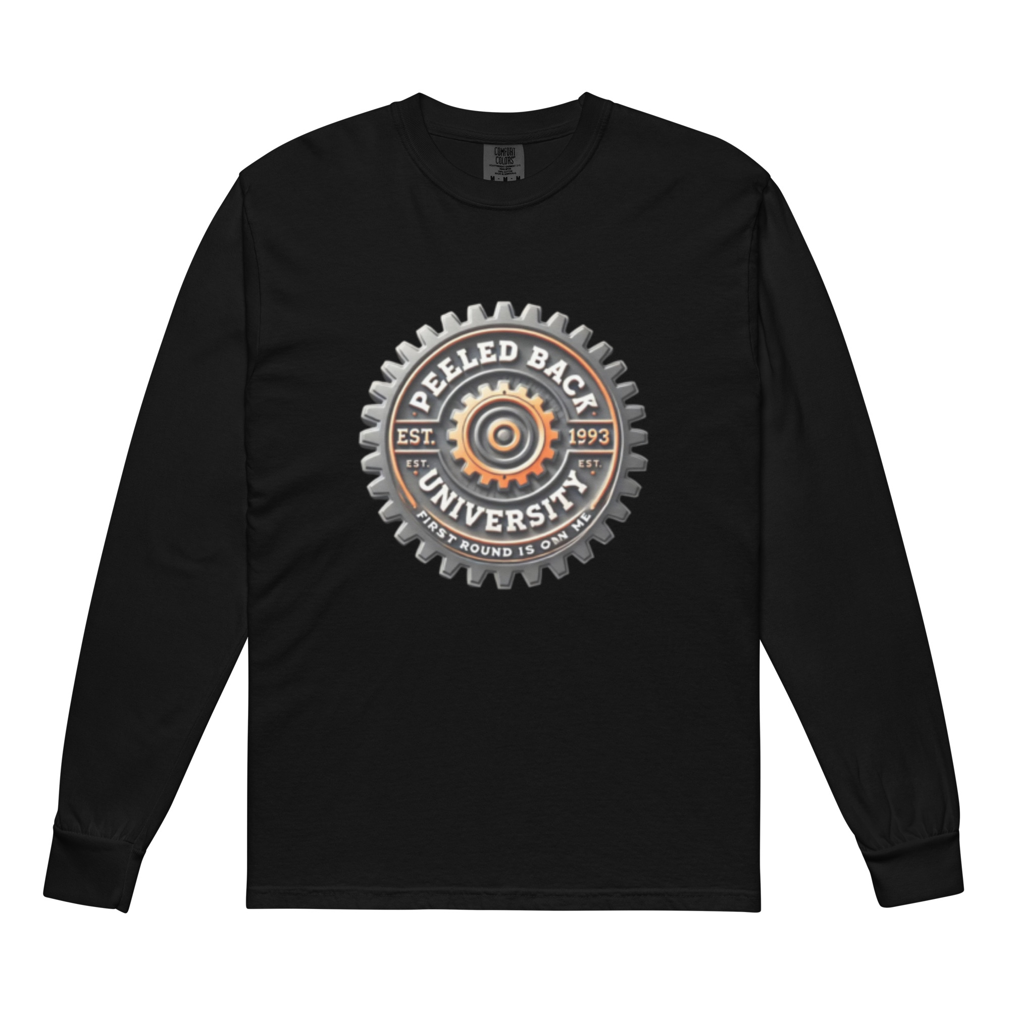 PBU Cog Blk/Grey/Orange Bottle Cap Garment-dyed heavyweight long-sleeve shirt