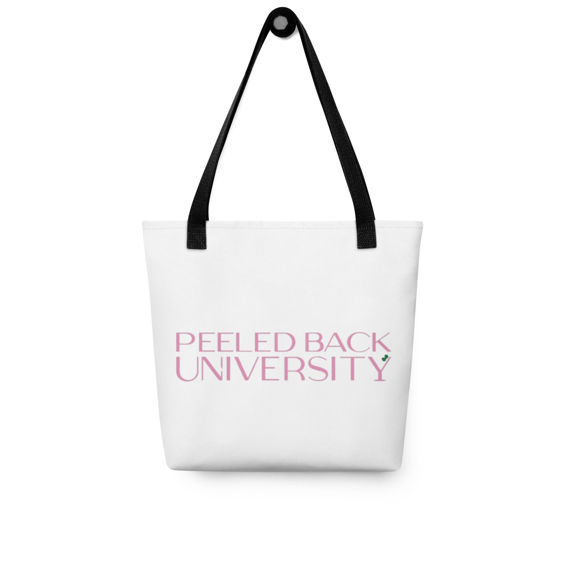 Peeled Back University Tote bag, Breast Cancer Awareness Sleek Pink Logo